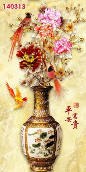 Tranh dán tường bình hoa 140313
