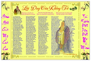 Tranh dán tường danh nhân lời Khổng Tử