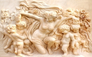 Tranh dán tường 3D điêu khắc nổi 