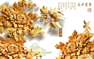 Tranh dán tường 3D điêu khắc nổi 