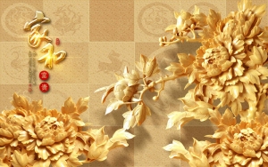 Tranh dán tường 3D điêu khắc nổi t3m-hv3d-13