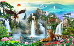 Tranh dán tường 3D động vật 