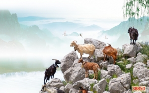 Tranh dán tường 3D động vật 