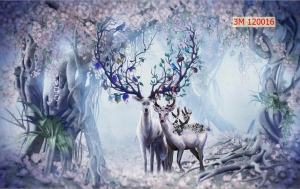 Tranh dán tường 3D động vật 