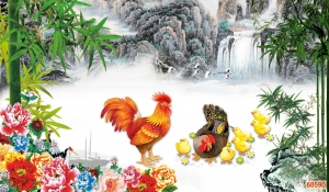 Tranh dán tường 3D động vật 