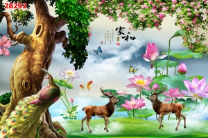 Tranh dán tường 3D động vật 