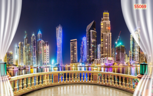 Tranh dán tường 3D đường phố 55069