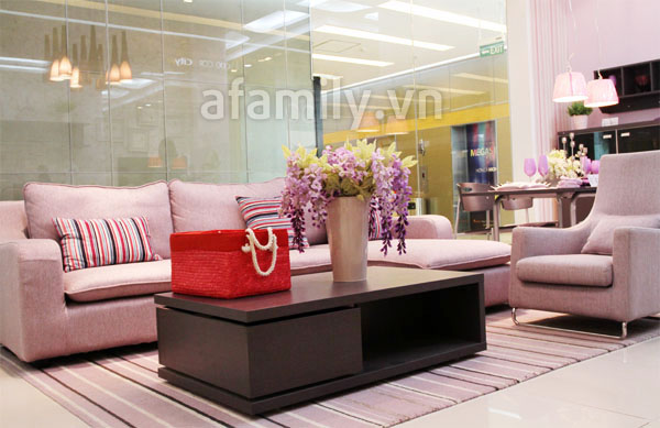 Phòng khách màu pastel